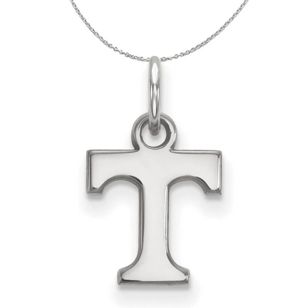 Sterling Silver U. of Tennessee XS (Tiny) Initial T Necklace - 24 Inch
